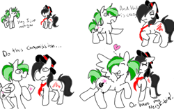 Size: 640x400 | Tagged: safe, artist:boredtabletfilly, derpibooru import, oc, oc only, oc:egophiliac, oc:joystick (boredtabletfilly), pegasus, pony, call me maybe, comic, duo, floating heart, hat, heart, necktie, song reference