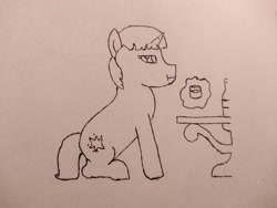 Size: 4160x3120 | Tagged: safe, artist:valuable ashes, derpibooru import, twilight sparkle, unicorn twilight, pony, unicorn, glass, shot glass, sitting, solo, table, traditional art