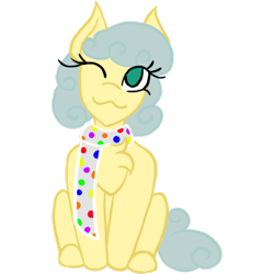 Size: 800x800 | Tagged: safe, artist:mintymelody, derpibooru import, oc, oc:rainbow ribbon, pegasus, 2022 community collab, artist, chest fluff, clothes, derpibooru community collaboration, scarf, simple background, transparent background