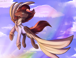 Size: 2020x1536 | Tagged: safe, artist:yuris, derpibooru import, oc, oc only, pegasus, pony, cute, family, sky, solo