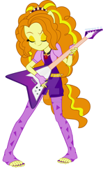 Size: 1024x1733 | Tagged: safe, artist:megaman-dbz, derpibooru import, adagio dazzle, equestria girls, rainbow rocks, electric guitar, eyes closed, feet, female, guitar, musical instrument, nail polish, simple background, smiling, solo, toenail polish, toes, white background