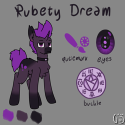 Size: 2000x2000 | Tagged: safe, artist:vohd, derpibooru import, oc, oc only, oc:rubety dream, unicorn, reference sheet, simple background