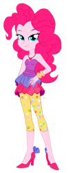 Size: 1600x4026 | Tagged: safe, artist:lobo299, derpibooru import, pinkie pie, equestria girls, twilight under the stars, spoiler:eqg series (season 2), alternate clothes, bare shoulders, bracelet, high heels, jewelry, necklace, shoes, simple background, sleeveless, solo, strapless, transparent background, vector