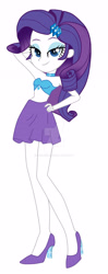 Size: 1600x4050 | Tagged: safe, artist:lobo299, derpibooru import, rarity, equestria girls, bare shoulders, hand on hip, sexy, simple background, sleeveless, strapless, vector, white background