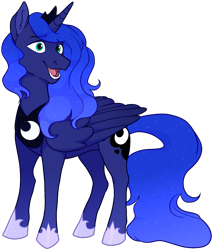 Size: 893x1048 | Tagged: safe, alternate version, artist:malphym, derpibooru import, princess luna, alicorn, pony, crown, cute, female, hoof shoes, jewelry, lunabetes, mare, regalia, simple background, solo, transparent background