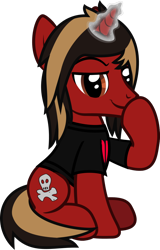Size: 706x1106 | Tagged: safe, artist:lightningbolt, derpibooru exclusive, derpibooru import, pony, unicorn, .svg available, all time low, boop, clothes, dreamworks face, glowing, glowing horn, horn, jack barakat, looking at you, male, ponified, self-boop, shirt, simple background, sitting, solo, stallion, svg, t-shirt, transparent background, vector
