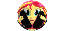 Size: 1200x600 | Tagged: safe, artist:artdj7, derpibooru import, sunset shimmer, equestria girls, ball, morph ball, shimmerball, simple background, solo, transparent background