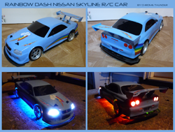 Size: 2000x1509 | Tagged: safe, artist:lonewolf3878, derpibooru import, rainbow dash, pony, car, collage, custom, irl, nissan skyline, photo, ponified, radio control, toy