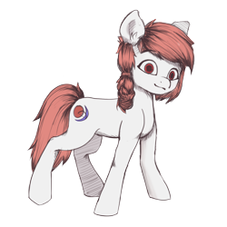 Size: 1700x1700 | Tagged: safe, artist:vickyvoo, derpibooru import, oc, oc only, pony, 2022 community collab, braid, derpibooru community collaboration, red hair, red mane, simple background, solo, transparent background, white coat