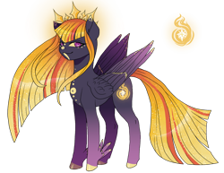 Size: 1280x990 | Tagged: safe, artist:clown-bread, derpibooru import, oc, oc only, pegasus, pony, feathered fetlocks, female, magical lesbian spawn, mare, offspring, parent:daybreaker, parent:twilight sparkle, pegasus oc, simple background, smiling, transparent background, wings