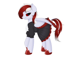 Size: 2048x1536 | Tagged: safe, anonymous artist, derpibooru import, oc, oc:fallen thought, pegasus, 2022 community collab, clothes, derpibooru community collaboration, female, hoof shoes, simple background, slit eyes, solo, transparent background, wings