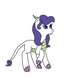 Size: 400x425 | Tagged: safe, artist:4719axey, derpibooru import, oc, oc only, oc:amethyst grace, dracony, hybrid, belly scales, claw hooves, female, horns, interspecies offspring, leonine tail, offspring, parent:rarity, parent:spike, parents:sparity, simple background, solo, tail, white background