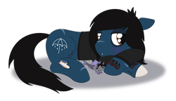 Size: 1557x894 | Tagged: safe, artist:dyonys, derpibooru import, earth pony, pony, siren, undead, zombie, zombie pony, blushing, bring me the horizon, kellin quinn, oliver sykes, plushie, simple background, sleeping with sirens, transparent background