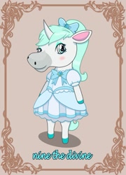 Size: 875x1213 | Tagged: safe, artist:nine the divine, derpibooru import, oc, oc:nine the divine, semi-anthro, unicorn, animal crossing, solo