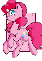 Size: 1024x1490 | Tagged: safe, artist:snowolive, derpibooru import, part of a set, pinkie pie, earth pony, pony, abstract background, cutie mark, female, looking at you, mare, shrunken pupils, simple background, smiling, solo, transparent background