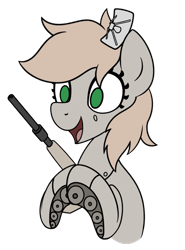 Size: 1101x1487 | Tagged: safe, artist:superderpybot, oc, oc only, original species, pony, anti-aircraft gun, bust, happy, otomatic, ponified, ponified vehicle, radar, simple background, tank pony, transparent background