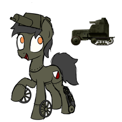 Size: 4000x4000 | Tagged: safe, artist:superderpybot, oc, oc only, original species, pony, armored car, polish, ponified, ponified vehicle, simple background, sketch, tank pony, white background