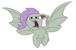 Size: 3010x1992 | Tagged: safe, artist:tardifice, derpibooru import, fluttershy, bat pony, pony, bats!, season 4, bat ponified, fangs, flutterbat, open mouth, race swap, simple background, solo, species swap, transparent background, vector