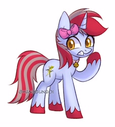 Size: 2500x2750 | Tagged: safe, artist:handgunboi, derpibooru import, oc, oc only, pony, unicorn, bell, bell collar, collar, commission, horn, simple background, solo, unicorn oc, white background
