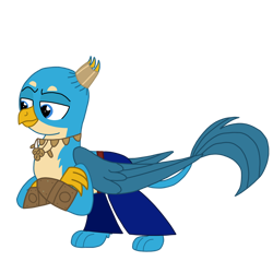 Size: 1280x1281 | Tagged: safe, artist:chanyhuman, derpibooru import, gallus, griffon, aladdin, bracelet, clothes, cosplay, costume, disney, genie (aladdin), jewelry, male, necklace, simple background, solo, transparent background, vector