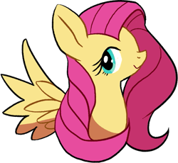 Size: 619x569 | Tagged: safe, artist:awbt, derpibooru import, fluttershy, pegasus, pony, bust, simple background, solo, white background