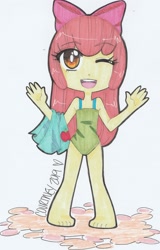 Size: 1856x2904 | Tagged: safe, artist:icy-daydreams, derpibooru import, apple bloom, equestria girls, clothes, solo, swimsuit