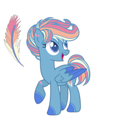 Size: 1706x1864 | Tagged: safe, artist:just-silvushka, derpibooru import, oc, oc only, pegasus, pony, base used, colored wings, eyelashes, female, mare, multicolored hair, open mouth, parent:night glider, parent:rainbow dash, pegasus oc, rainbow hair, raised hoof, raised leg, simple background, smiling, transparent background, two toned wings, wings