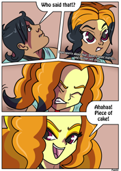 Size: 2480x3507 | Tagged: safe, artist:rex-equinox, derpibooru import, adagio dazzle, aria blaze, sonata dusk, oc, oc:ced, human, equestria girls, antagonist, comic, female, male, possessed, possession, rule 63, the dazzlings, transformation, transformation sequence, transgender transformation