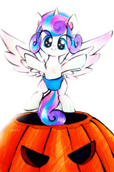 Size: 728x1097 | Tagged: safe, artist:liaaqila, derpibooru import, princess flurry heart, alicorn, pony, cute, diaper, female, flurrybetes, pumpkin