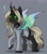Size: 1821x2048 | Tagged: safe, artist:trickate, derpibooru import, oc, oc only, oc:recina, changeling, changeling queen, equestria at war mod, changeling oc, changeling queen oc, clothes, exclamation point, fangs, female, gray background, looking at you, simple background, speech bubble, uniform