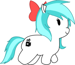 Size: 425x369 | Tagged: safe, artist:haie, oc, oc only, oc:dusky film, female, mare, simple background, smiling, solo, walking, white background