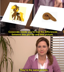 Size: 1363x1524 | Tagged: safe, oc, oc:acres, earth pony, human, pony, blind, blonde, blonde mane, blonde tail, brown coat, clothes, coat markings, corporate photo, cowboy hat, ear piercing, earring, earth pony oc, exploitable meme, fan, female, irl, irl human, jewelry, looking at you, male, meme, most commented on image on ponybooru, op is trying to start shit, piercing, poop, raised hoof, raised leg, saddle bag, shitposting in the comments, smiling, socks (coat marking), stallion, text, unshorn fetlocks