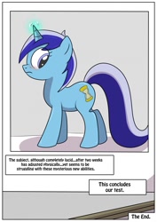 Size: 905x1280 | Tagged: safe, artist:rex-equinox, derpibooru import, minuette, pony, unicorn, blushing, comic, female, human to pony, male to female, mare, photo, ponid-21, rule 63, solo, species swap, transformation, transgender transformation