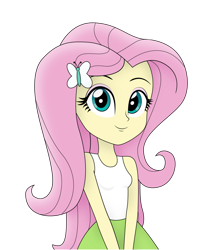 Size: 1280x1443 | Tagged: safe, artist:diilaycc, derpibooru import, fluttershy, equestria girls, female, looking at you, simple background, solo, transparent background