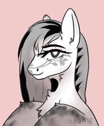 Size: 3000x3600 | Tagged: safe, artist:axidemythe, derpibooru import, oc, pegasus, bust, looking at you, portrait, raffle prize, sketch, solo