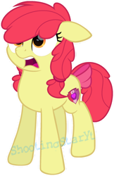 Size: 1280x1974 | Tagged: safe, artist:miserisyt, derpibooru import, apple bloom, earth pony, pony, alternate hairstyle, female, filly, foal, simple background, solo, transparent background