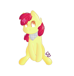 Size: 764x784 | Tagged: safe, artist:iris-swirl, derpibooru import, apple bloom, earth pony, pony, female, filly, foal, neckerchief, simple background, solo, teenage apple bloom, transparent background