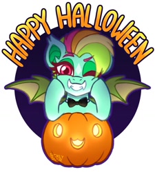 Size: 923x1026 | Tagged: safe, artist:sickly-sour, derpibooru import, oc, oc only, oc:kokomo, bat pony, pony, bat pony oc, female, halloween, halloween 2021, holiday, mare, solo