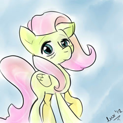 Size: 1000x1000 | Tagged: safe, artist:asterismo, artist:luxei, derpibooru import, fluttershy, pegasus, pony, female, solo