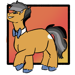 Size: 1063x1063 | Tagged: safe, artist:polyquestria, derpibooru import, quibble pants, earth pony, looking up, male, smiling, solo