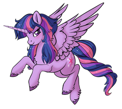 Size: 1950x1750 | Tagged: artist needed, safe, edit, editor:unofficial edits thread, twilight sparkle, twilight sparkle (alicorn), alicorn, pony, blushing, female, lidded eyes, looking at you, mare, simple background, smiling, smiling at you, solo, spread wings, transparent background, unshorn fetlocks