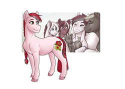 Size: 2000x1426 | Tagged: safe, artist:royvdhel-art, derpibooru import, oc, oc only, earth pony, pony, baby, baby pony, earth pony oc, group, looking back, smiling