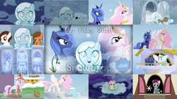 Size: 1280x720 | Tagged: safe, artist:sillyfillystudios, derpibooru import, editor:quoterific, princess celestia, princess luna, oc, oc:snowdrop, alicorn, pony, squirrel, colt, crown, ears, female, filly, floppy ears, foal, jewelry, male, mare, mouth hold, open mouth, open smile, regalia, smiling, snowdrop (animation)