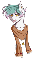 Size: 1884x2904 | Tagged: safe, artist:lunciakkk, derpibooru import, oc, oc only, oc:cynamonek, clothes, commission, ear fluff, ears, scarf, simple background, solo, transparent background