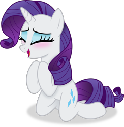 Size: 4685x4798 | Tagged: safe, artist:anime-equestria, derpibooru import, rarity, pony, unicorn, absurd resolution, blushing, cute, eyes closed, eyeshadow, female, happy, horn, kneeling, makeup, mare, raribetes, simple background, solo, transparent background, vector