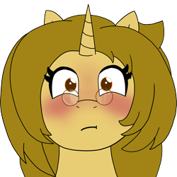 Size: 3181x3185 | Tagged: safe, artist:eminent entropy, derpibooru import, oc, oc only, oc:beige, pony, unicorn, blushing, emote, emotes, emoticon, flustered, glasses, horn, solo, unicorn oc