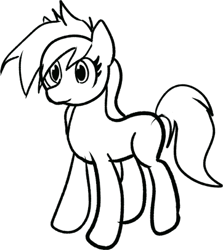 Size: 362x406 | Tagged: safe, artist:haie, pony, female, lineart, mare, simple background, solo, solo female, white background
