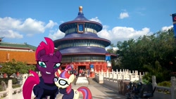 Size: 1467x828 | Tagged: safe, artist:greywolf2021, moondancer, tempest shadow, pony, beijing, china, irl, photo, ponies in real life, temple of heaven