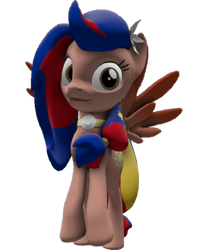 Size: 596x720 | Tagged: safe, artist:topsangtheman, derpibooru import, oc, oc only, oc:pearl shine, pegasus, pony, 3d, looking at you, nation ponies, philippines, ponified, simple background, solo, source filmmaker, transparent background