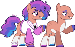 Size: 2472x1573 | Tagged: safe, artist:kurosawakuro, derpibooru import, oc, oc only, earth pony, pony, bald, base used, clothes, magical gay spawn, male, offspring, parent:apple split, parent:flash sentry, simple background, solo, stallion, transparent background